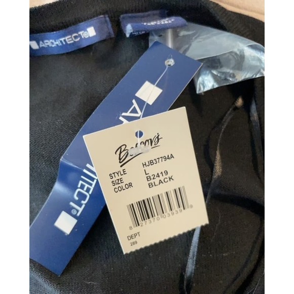 Architect Size Large Cardigan Sweater Button-Up‎ Long Sleeve Black NWT - Picture 5 of 5